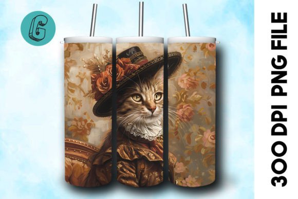 3D Oil Paint Elegant Cat Tumbler Wrap: A Creative Asset