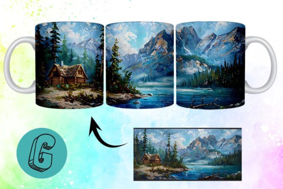3D Oil Paint Vintage Sence Mug Wrap 16