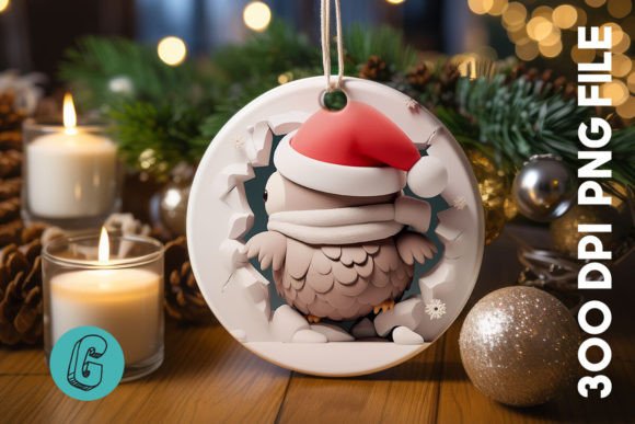 3D Owl Break Through Ornament Back (85)