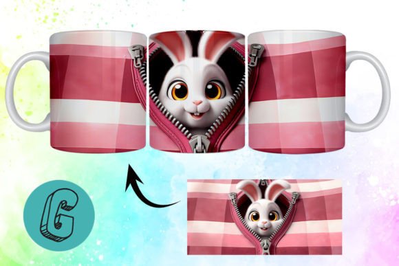 Charming Rabbit Mug Wrap for Creative Projects