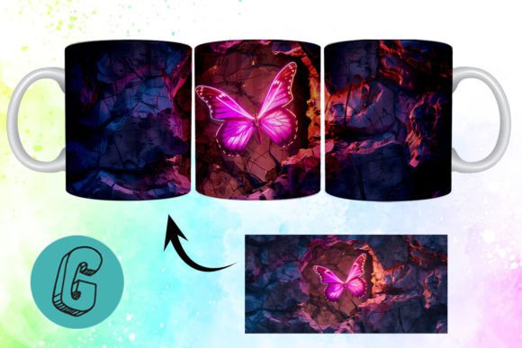 Enchant Your Creations with 3D Fantasy Butterfly Mug Wrap Break 01