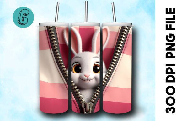 Rabbit 3D Valentine Tumbler Wrap (22) for Creative DIY