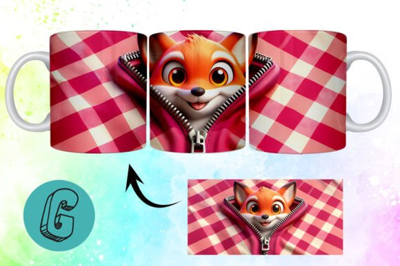 Valentine Cute Fox 3D Mug Wrap: A Creative Digital Asset