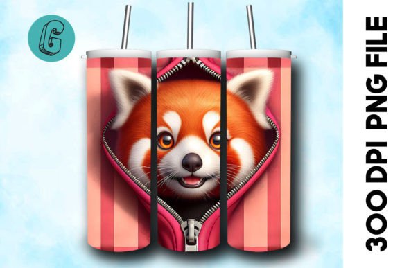 Valentine Red Panda 3D Tumbler Wrap (23)